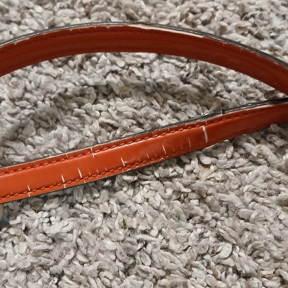 COACH Poppy Glam Scarf Print Floral Tote Bag Orange Patent Leather Hangtag Y2K - Picture 10 of 15